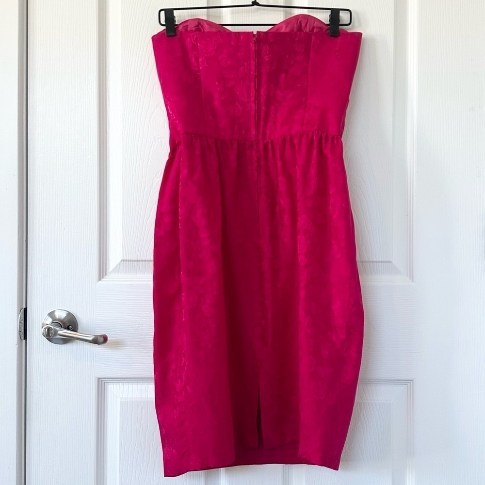 Vintage 100% Silk Pink Sweetheart Strapless Dress - Picture 2 of 7